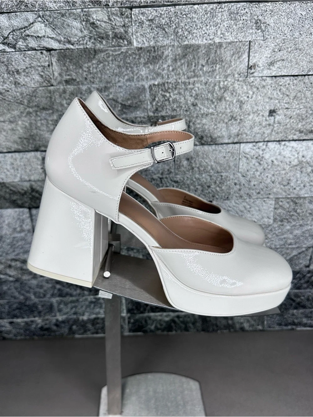 Wild Fable Darcy Off-white Patent Platform Pumps Heels - W8